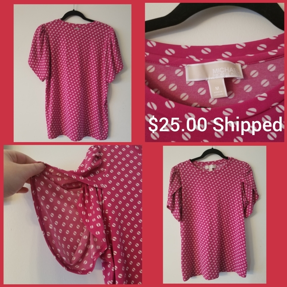 Michael Kors Pink Capsleeve shirt - Picture 1 of 1